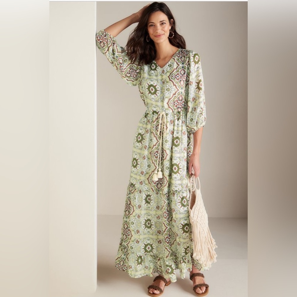 NWT Soft Surroundings Petite Zia Maxi Dress Boho Size Petite Medium
